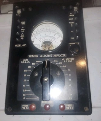 Analizador Weston Modelo 665 Voltios Miliamperios Ohm Medidor Probador **SIN PROBAR* Foto 1 de 4