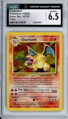 1999 POKEMON BASE SET #4 CHARIZARD HOLO CGC 6.5 - Image 1 of 2