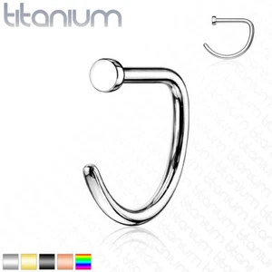 **SOLID IMPLANT GRADE** 23 TITANIUM Nose Screw D Shape Stud Ring 0.8mm, 1mm - Picture 1 of 9