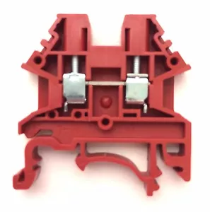 DIN Rail Terminal Blocks 100 Quantity DK2.5N-RD Dinkle Red 12 AWG 20 A 600 V - Picture 1 of 3