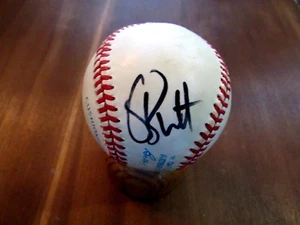 GEORGE BRETT MVP ROYALS HOF SIGNED AUTO VINTAGE ERA GAME USED OAL BASEBALL JSA - Picture 1 of 3