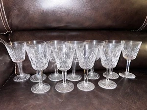 11 Waterford Crystal LISMORE 5 7/8" Claret Wine Glasses Vintage Red Wine Etched - Picture 1 of 7