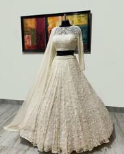 Trending Choli Bridal Lehenga Lengha Floral White Heavy Work Designer Lahanga