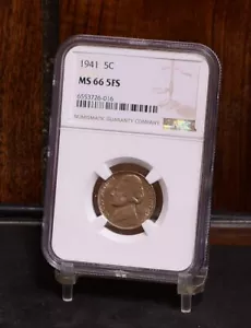 1941 Jefferson Nickel - NGC MS66 5FS (#58180-L) - Picture 1 of 12