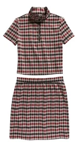 NWT Nordstrom Good Luck Girl Girls Sz MEDIUM/10 | 2 Pc Skirt & Top Set Red Plaid - Picture 1 of 4