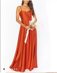 Maxi Vestido Show Me Your Mumu Faith Naranja Quemado Talla Pequeña Nuevo Sin Etiquetas - Imagen 1 de 12