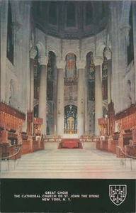 Great Choir Cathedral Church St John The Devine Interior New York postcard KP1 - Picture 1 of 2