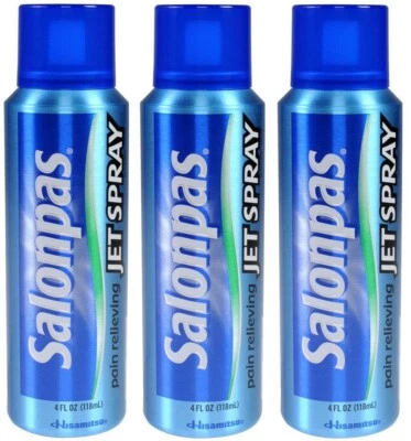 Paquete de 3 spray a chorro para aliviar el dolor Salonpas de 4 OZ Foto 1 de 2