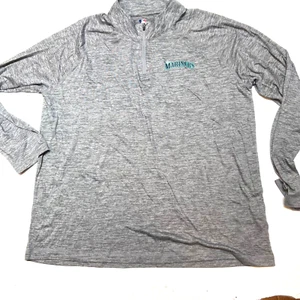 MLB Licensed 1/4 Zip Henley Jersey - Seattle Mariners Adult 2XL/2TG/2EG - Picture 1 of 5