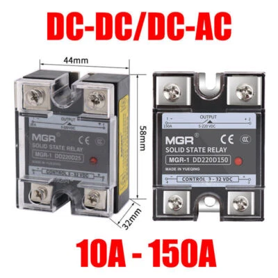 SSR Solid State Relay MGR 10A - 150A Single Phase DC-DC DC-AC Control 3 - 32 VDC - Image 1 of 4