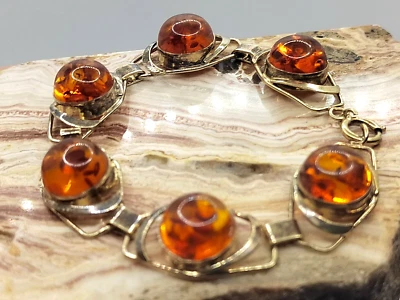 Bernstein Armband  Edelstein Sterling Silber 925, 16,1 Gramm - Bild 1 von 4