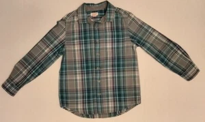 Cat & Jack Boys Aqua gray purple Long Sleeve Button-Down Shirt S 6/7 - Picture 1 of 3