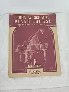 Curso de piano John W Schaum E: The Violet Book 1945 tapa dura Belwin Helen Frank - Imagen 1 de 7
