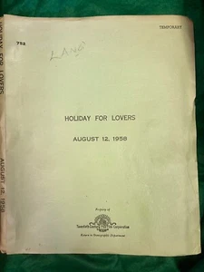 ANNOTATED script HOLIDAY FOR LOVERS '58  Levin CLIFTON WEBB J WYMAN JILL ST JOHN - Picture 1 of 7