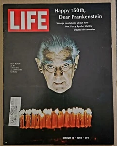 Life Magazine / March 15 1968 / Happy 150th Dear Frankenstein / Boris Karloff - Imagen 1 de 1