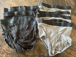 Hanes Brief 8 Pack Ultimate Men TAGLESS No Ride Up Comfort Flex Waist Black/Grey - Picture 1 of 4