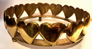 MESSING - Kerzenhalter Ring - Herzen - jeder Anlass - 6" Kerze - Indien - Bild 1 von 7