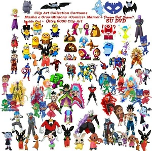 6500 CLIPART CARTOON 2024 BING DRAGON BALL STITCH MASHA E ORSO MERCOLEDI SU USB - Picture 1 of 16