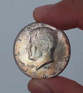 Getönte 1964-D Kennedy USA Silber Half Dollar Münze 90% Silber - Bild 1 von 2