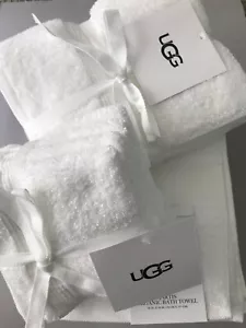 UGG Martis Certified GOTS Organic Cotton Bath Towel Set of 8 White OEKO-TEX - Picture 1 of 7