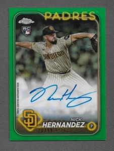 2024 Topps Chrome #RA-NH Nick Hernandez RC True Green Refractor AUTO Karte /99 - Bild 1 von 2
