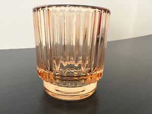 Luxe Tealight Candle Ribbed / Ridged Holder BLUSH / ROSE Colored EUC