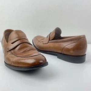 Joseph Abboud Tan Italian Leather Clarence Collection Size 9.5 Slip on Loafer - Picture 1 of 11
