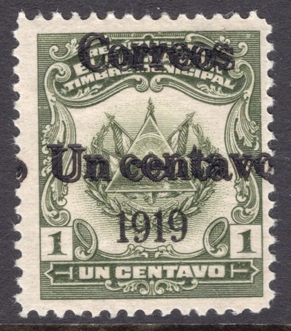 EL SALVADOR municipal 1919 double overprinted  MH * Cover