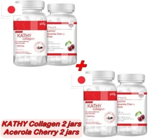 KATHY Collagen 2 jars / Acerola Cherry 2 jars bright skin vitamins, reduce acne. - Picture 1 of 8