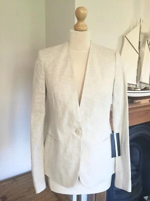 Zara Light Camel Beige 100% Linen Blazer Jacket Size XS UK 8 - Image 1 of 4