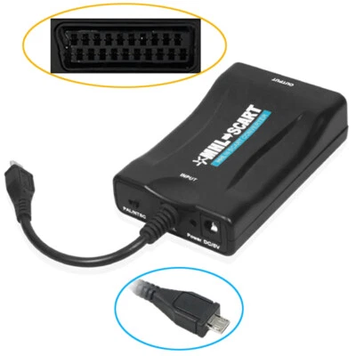 A05C Micro USB To Scart Adapter, Signal Transformer for TV & Projector – HD - Image 1 of 4