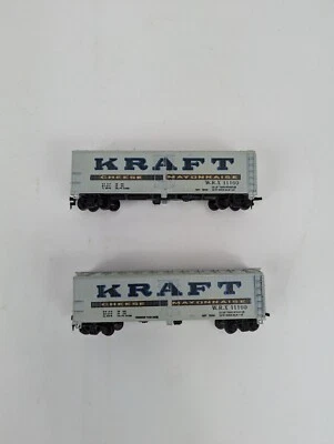 2 Ho Scale Mantua Kraft Cheese and Mayonnaise Refirgerator Train Cars #11160 Set - Image 1 of 4