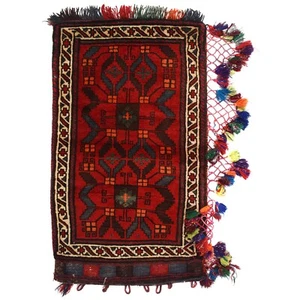 Moderner handgeknüpfter afghanischer Salzbeutel/Kissenbezug Wolle Vorleger 4 x 2 Fuß - Bild 1 von 3