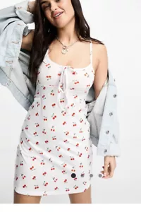 Wednesday's Girl Cherry Print Dress Size 8 & 12 White Cami Fruit Dress New MG50 - Picture 1 of 24