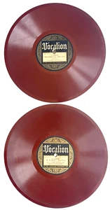 TWO 1921 CHOCOLATE BROWN VINYL VOCATION 10" RECORDS FOR DISPLAY 78rpm WOOF WOOF! - Picture 1 of 3