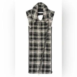 Veronica Beard Dickey Brando schwarz & weiß Tweed Moto Style kariert - Bild 1 von 5