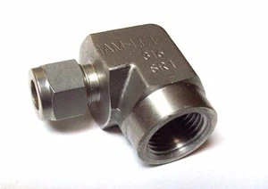 Hamlet Letlok Female Elbow 3/8" Tube OD X 1/2" Female NPT 316 Stainless <6LF8H - Picture 1 of 1