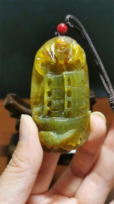 100% Natural Hand-carved Jade Pendant Jadeite Necklace Get rich  A-34 - Image 1 of 4