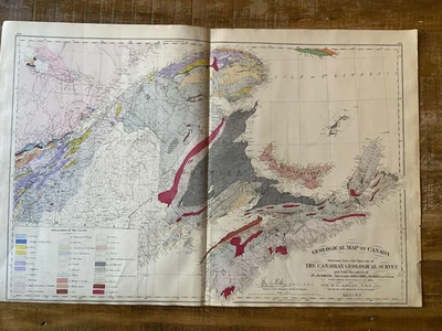 MAPA GEOLÓGICO DE CANADÁ - Áreas de Nuevo Brunswick/Nueva Escocia - 1877 (Página 155) Foto 1 de 4