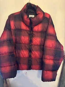 CUTE!! Red And Black Buffalo Plaid Women’s Extra Large Old Navy Winter Jacket  - Picture 1 of 4