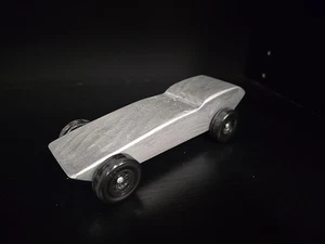 Pinewood Derby Vintage Race Car Silver Painted - Picture 1 of 5