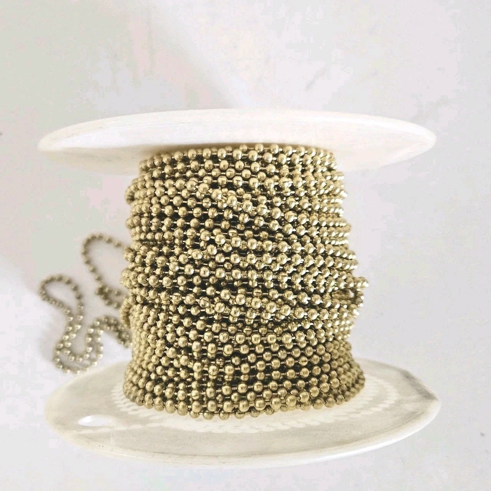66' Feet Solid Brass #6 Ball Chain SERV-A-LITE  Corrosion Rust Resistant USA - Image 1 of 4
