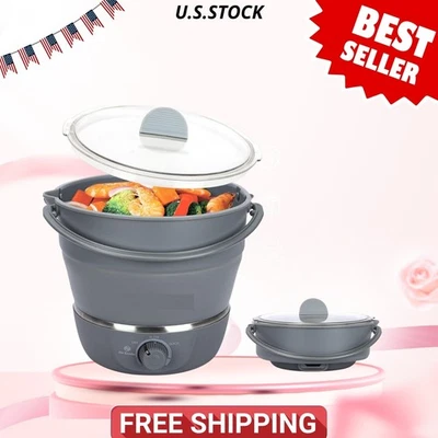 Foldable Electric Travel Cooker, Dual Voltage 100V-240V, Ht Pot & Steamer - Image 1 of 4