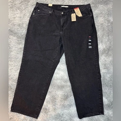 Pantalones de mezclilla holgados Levi's para mujer tiro medio '94 - negros lavados talla 22W nuevos con etiquetas Foto 1 de 4