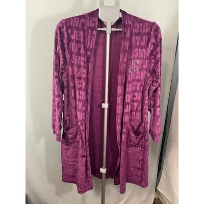 Juicy Couture Purple Velvet Robe Cardigan Kimono Rhinestone JC Logo Size S/M - Image 1 of 4