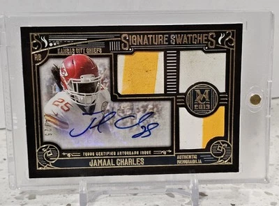2015 Topps Museum Collection Jamaal Charles RC Triole Relic Auto 24/25 - Image 1 of 2