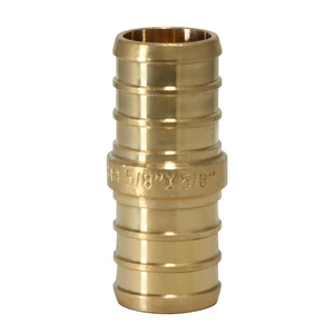 25 Pieces XFITTING 5/8" Pex Coupling, Lead Free Brass, Pex Barb Crimp - Picture 1 of 7