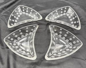 4 Pc. Mikasa 7" Dishes Etched Dots Germany  MCM Design Free Shipping - Picture 1 of 5