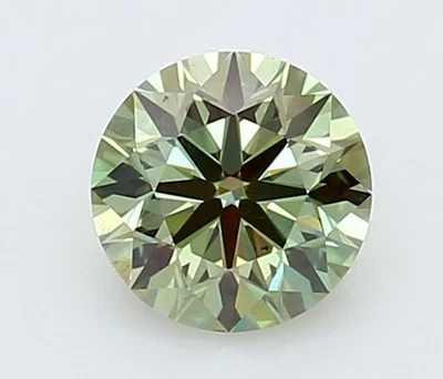 Round 1.01ct Fancy Vivid  Green VS2 HPHT IGI Certified Loose Lab Grown Diamond - Image 1 of 3
