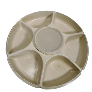 TUPPERWARE Serving Center 6-Part Divided Party Veggie Snack & Dip Lid/Chiller - Picture 1 of 9